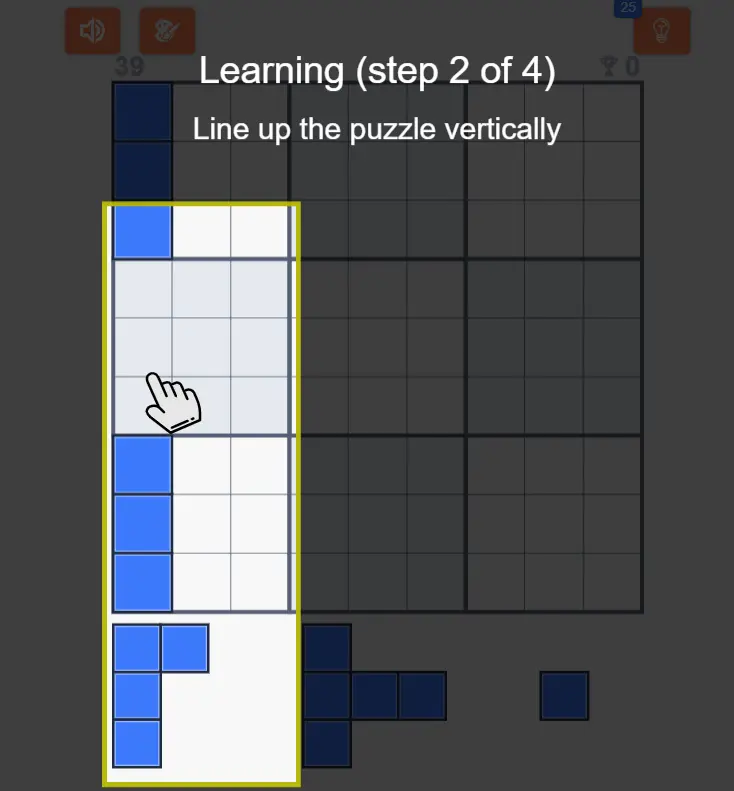 Block Puzzle Tutorial Schritt 2